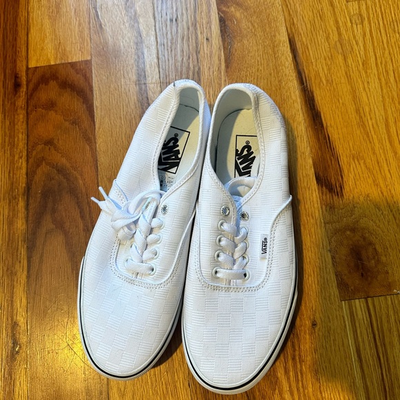 Platform White Checkered Vans W9.5 - Picture 3 of 4